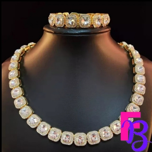 Urban Legend Other - *NEW!* 2 Piece Set - Mens Yellow Gold Tennis Chain & Bracelet